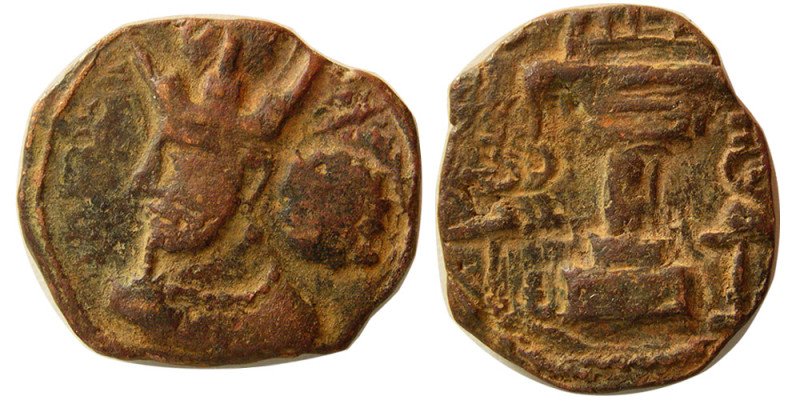 SASANIAN KINGS. Shapur II. 309-379 AD. Æ Unit (7.28 gm; 24 mm). Shapur's bust wi...