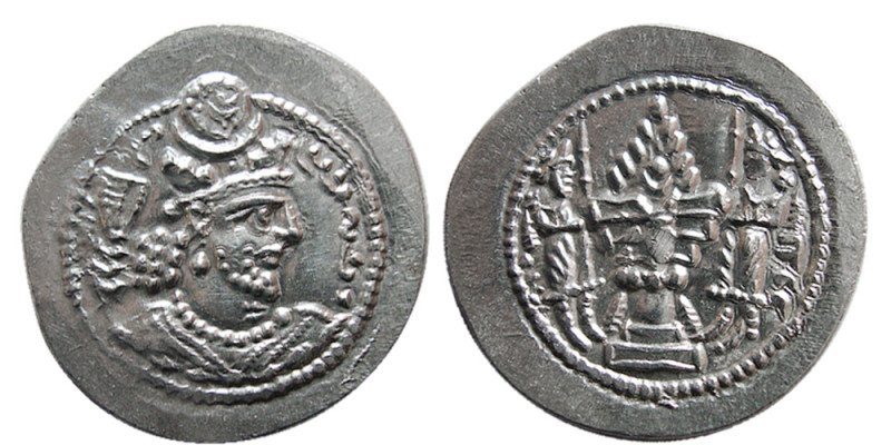 SASANIAN KINGS. Varahran (Bahram) V. AD. 420-438. AR Drachm (4.18 gm; 29 mm). 2n...