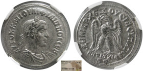 SYRIA, Seleucis and Pieria. Philip II. BI Tetradrachm. NGC-Choice AU.
