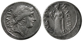 ROMAN REPUBLIC, Mn. Acilius Glabrio, 49 BC. AR Denarius.