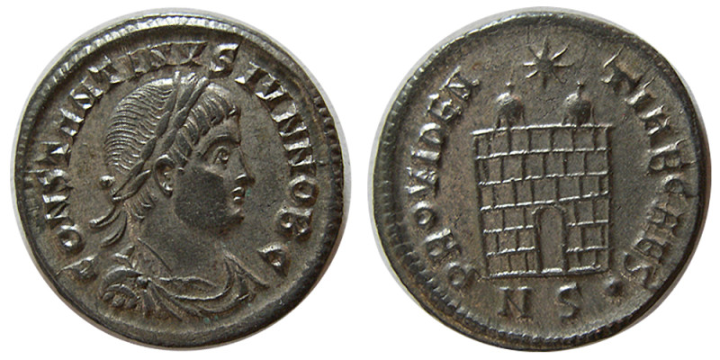 ROMAN EMPIRE. Constantine II. 337-361 AD. Æ Follis (3.67 gm; 19 mm). Laureate he...