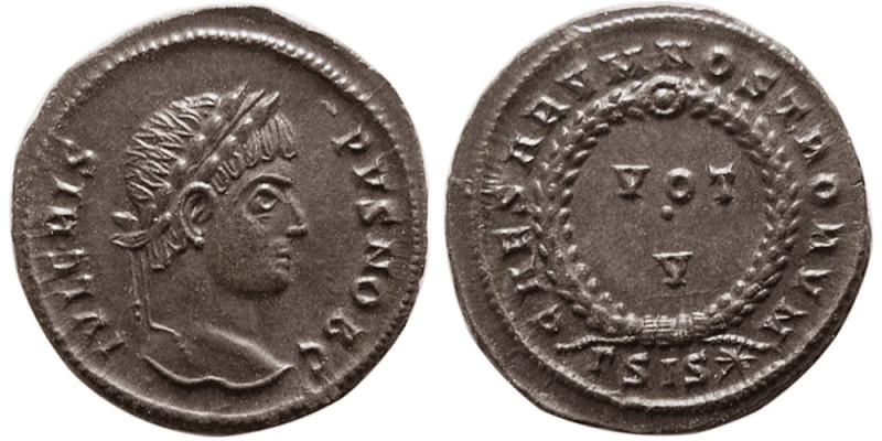 ROMAN EMPIRE; Crispus, as Caesar, AD. 317-326. Æ Follis (3.56 gm; 19 mm). Siscia...