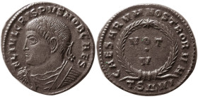 ROMAN EMPIRE; Crispus, as Caesar, AD. 317-326. Æ Follis