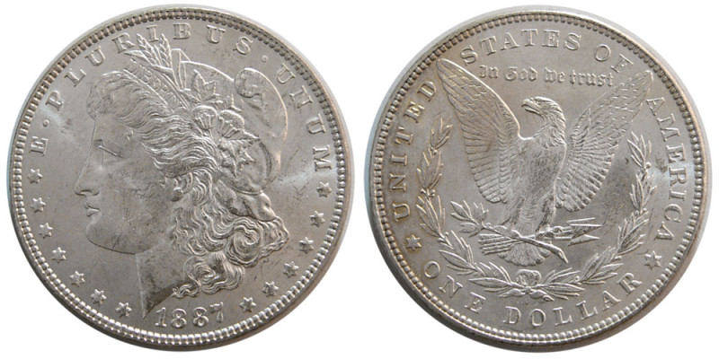 UNITED STATES. 1887. Silver Dollar. Choice UNC. Fully lustrous.