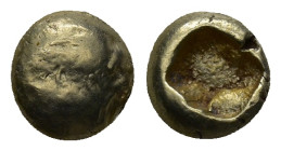 IONIA, Uncertain. Circa 650-600 BC. EL Hemihekte - Twelfth Stater (1.12 Gr. 7mm.). Lydo-Milesian 
Plain globular surface 
Rev. Incuse square