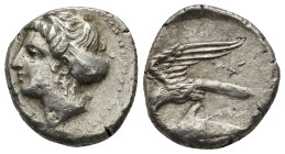 PAPHLAGONIA. Sinope. Siglos or Drachm (Circa 330-300 BC). (6 Gr. 18mm.)
Head of nymph left, with hair in sakkos. 
Rev. Sea-eagle standing left, with w...