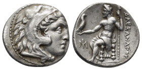 Kings of Macedon. Alexander III "the Great" (336-323 BC). AR Drachm (4.2 Gr. 18mm). 
Posthumous issue of Miletus, c. 295-275 BC.
Head of Heracles to r...