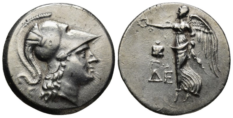 PAMPHYLIA. Side. AR Tetradrachm (Circa 205-100 BC). (16.83 Gr. 30mm.)
Helmeted ...