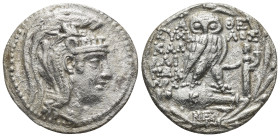 Attica, Athens, New Style. Tetradrachm; Attica, Athens, New Style; Magistrates Eumelos & Kalliphon 108/7 BC, Tetradrachm (16.17 Gr. 31mm.)
Helmeted he...