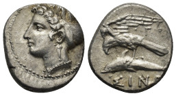 PAPHLAGONIA. Sinope. Siglos or Drachm (Circa 330-300 BC). (6.1 Gr. 18mm.)
Head of nymph left, with hair in sakkos. 
Rev. Sea-eagle standing left, with...