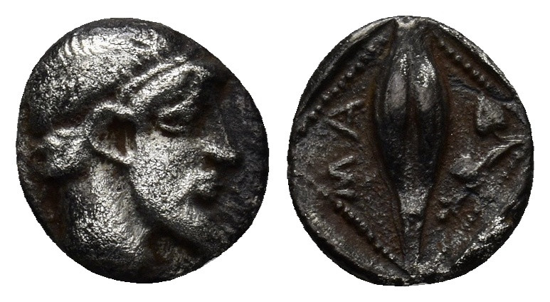 IONIA, Magnesia ad Maeandrum. Circa 470-450 BC. AR Obol (0.99 Gr. 10mm.) 
 Beard...