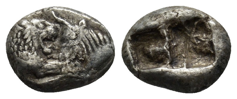 LYDIAN KINGDOM. Croesus. (561-546 BC). Silver sixth stater (1.6 Gr. 11mm.)
 Fore...