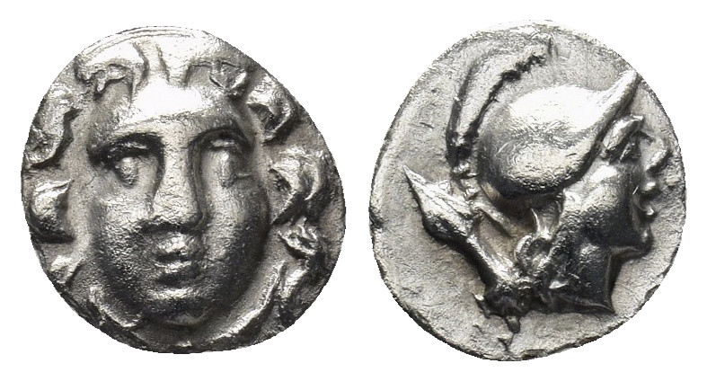 Pisidia. Selge circa 350-300 BC. Obol AR (0.78 Gr. 9mm.) 
Gorgoneion 
Rev. Head ...