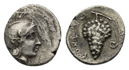 CILICIA. Soloi. Circa 400-350 BC. Obol (0.78 Gr. 9mm.). 
Head of Athena to right, wearing crested Attic helmet. 
Rev. Grape bunch on vine.