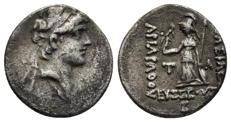 Cappadocian Kingdom. Ariarathes V. 163-130 B.C. AR drachm (3.92 Gr. 17mm.)
Diad...