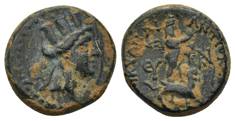 CILICIA. Tarsos (as Antiocheia). Ae (16mm, 4.4 g) (Time of Antiochos IV of Syria...