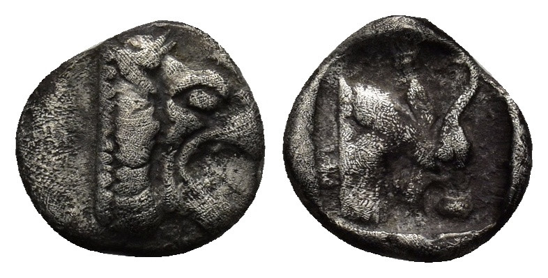 Caria. Chersonesus. c. 480-450 BC. Obol (0.83 Gr. 10mm.)
 Lion's head to right, ...