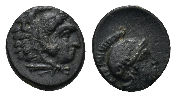 Mysia, Pergamon Æ Circa 310-282 BC. Head of Herakles to right, wearing lion skin...