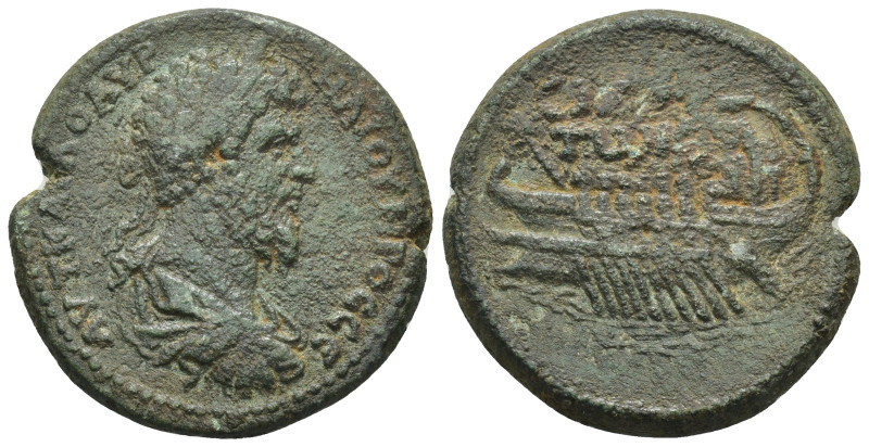 PAMPHYLIA, Side. Lucius Verus. AD 161-169. Æ (32mm, 18.2 g). Laureate, draped, a...