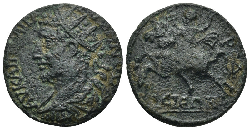 Caria. Stratonikeia. (?) Valerian I. AD 253-260. AE 8.1 Gr. 25mm.)
 Radiate, dra...