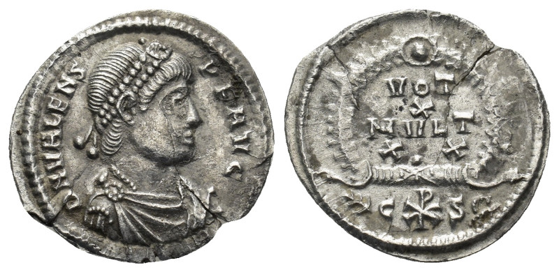 Valens AR Siliqua. (19mm, 1.9 g) Constantinople, AD 367-375. D N VALENS P F AVG,...