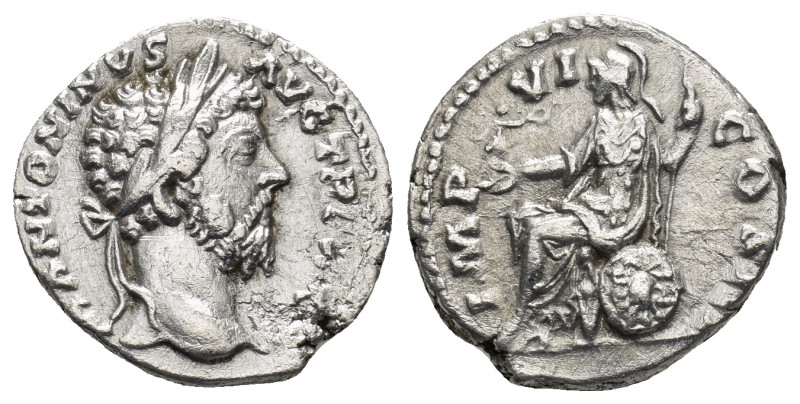 MARCUS AURELIUS. Denarius Rome. (3.3 Gr. 18mm.). 
 Laureate bust of Marcus Aurel...