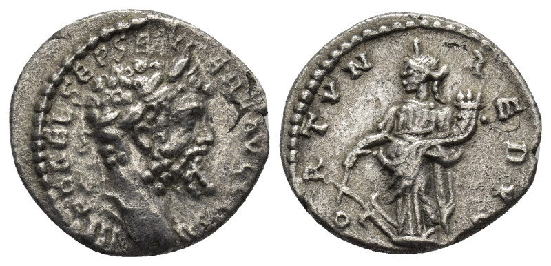 Septimius Severus AR Denarius. Emesa, AD 194-195 (2.53 Gr. 17mm.)
Laureate head ...