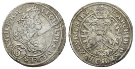 Leopold I. 1657 - 1705 3 Kreuzer 1669 Breslau ; Vratislav, About EF / About EF Leopold I., 3 Grajciar 1669 Kreuzer (21mm, 1.4 g)