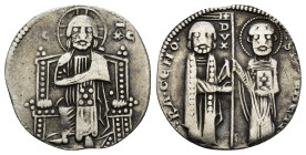 ITALY, Venice. Ranieri Zeno, Doge. 1253-1268. AR Grosso (19mm, 1.95 g). Christ enthroned facing; IC-XC / S M VENETI RA CENO DVX, Doge and St. Mark fac...