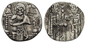 ITALY, Venezia (Venice). AR Grosso (16mm, 1.28 g). Christ enthroned facing; across field, IC XC, each with macron above. / DVX down center; •Doge and ...