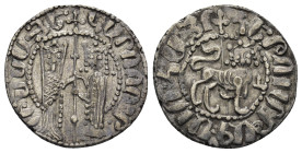 ARMENIA, Cilician Armenia. Royal . Hetoum I and Zabel. 1226-1270. AR Tram (2.7 Gr. 20mm.). 
Zabel and Hetoum standing facing one another, each crowned...
