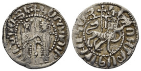ARMENIA, Cilician Armenia. Royal . Hetoum I and Zabel. 1226-1270. AR Tram (3 Gr. 21mm.). 
Zabel and Hetoum standing facing one another, each crowned w...