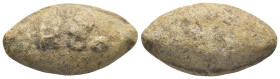Lead sling bullet with legend. 30mm, 22,5 gr.