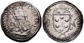 Medieval Coins, Ferdinand I. Duke of Tuscany. 1587-108 - 1601. AR Thaler. FERDINANDVS MED MAG ETR DVX III Half-figure of the duke in armor and with ra...