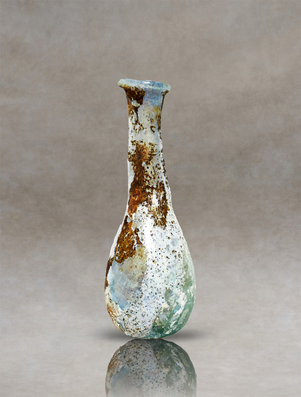 Roman Glass Unguentarium. Circa, 1st - 3rd Centuries. H: 2cm
A remarkable minia...