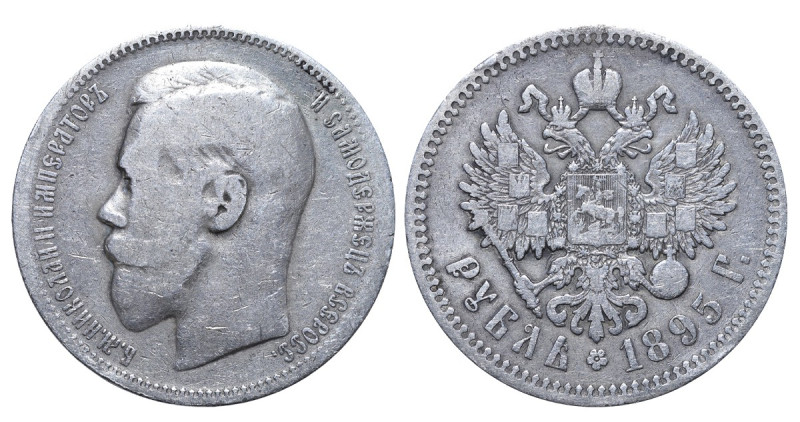 Russia, Nicholas II (1894 - 1917). 1 rouble 1895 year (AG) , Silver, 19,75 g, Y#...