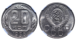 USSR, Nikita Sergeyevich Khrushchev (1953 - 1964). 20 Kopeks, 1956 year, Copper-nickel,3.6 g ,Y# 125 NGC MS64

Estimate: 30-60 EUR