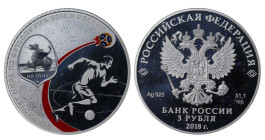Russia, Vladimir Putin (2012 - Present time). 3 roubles 2018 year, Silver, 33,9 g, "2018 FIFA World Cup Russia - Kazan"

Estimate: 50-80 EUR