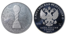 Russia, Vladimir Putin (2012 - Present time). 3 roubles 2017 year, Silver, 33,9 g, "2017 FIFA Confederations Cup in Russia"

Estimate: 50-80 EUR