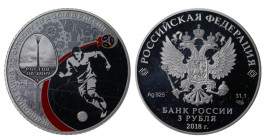 Russia, Vladimir Putin (2012 - Present time). 3 roubles 2018 year, Silver, 33,9 g, "2018 FIFA World Cup - Rostov-on-Don"

Estimate: 50-80 EUR