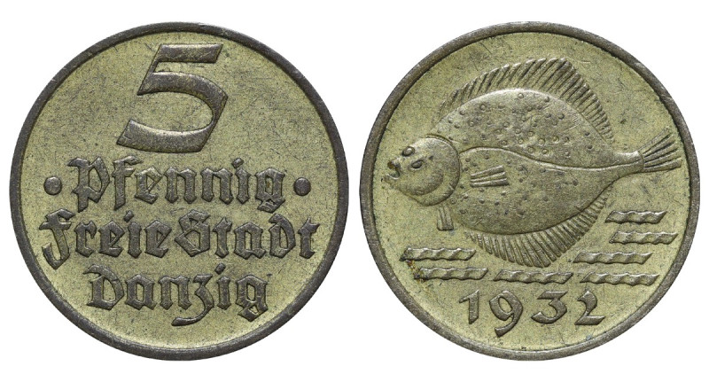 Poland (Free city of Danzig), Albert Forster (1930 - 1939). 5 pfennig 1932 year,...