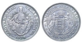 Hungary, Nicolas Horthy (1920 - 1944). 2 pengo 1938 year, Silver, 10 g, KM# 511

Estimate: 20-50 EUR