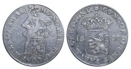 Netherlands (Utrecht), head of the State council Willem Aernout (1801 - 1802). 1 rijksdaalder 1802 year. Silver, 28,08 g, KM# 10.4

Estimate: 100-20...
