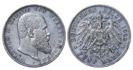 Germany (Württemberg), Vilhelms II (1891 - 1918), 5 marks 1902 year, 27,77 g, KM# 632

Estimate: 40-80 EUR