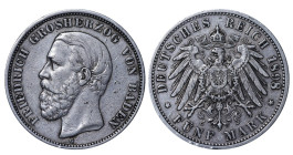 Germany (Baden),Frederick I (1856-1907). 5 maks 1898 year, Silver, 27,7 g, KM# 268

Estimate: 40-70 EUR