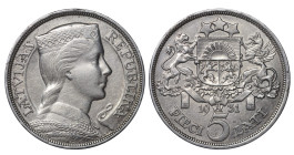 Latvia, Alberts Kviesis (1930 - 1936). 5 Lats 1931 year, Silver, 25 g. KM# 9

Estimate: 30-50 EUR