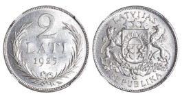 Latvia, Janis Chakste (1922 - 1927). 2 Lats 1925 year, Silver, 10 g, KM#8, NGC MS 64 (6633151-001)

Estimate: 50-100 EUR