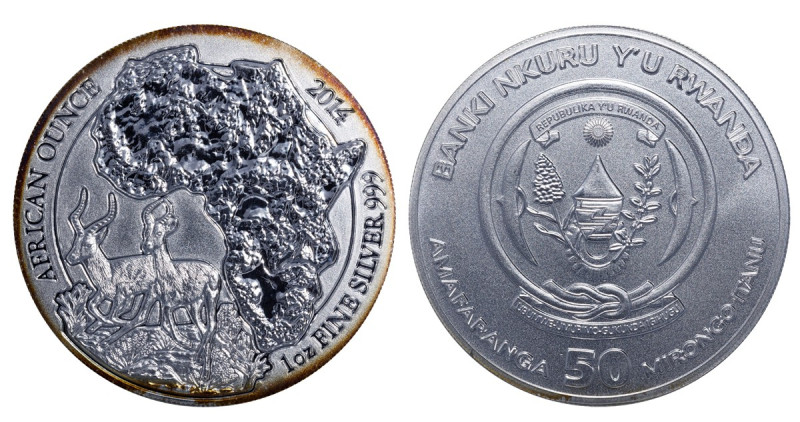 Rwanda, Paul Kagame (2000 - present). 50 amafaranga 2016 year, Silver, 31,1 g., ...