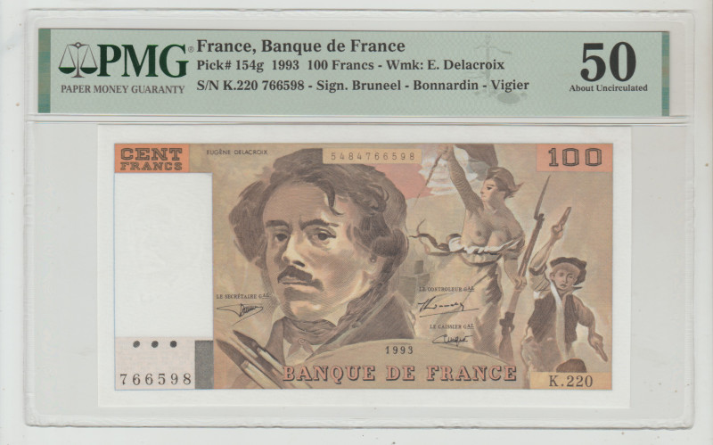 France, Francois Mitterrand (1981 - 1995). 100 francs 1993 year, Banque de Franc...