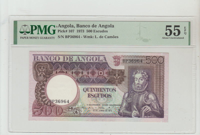 Angola, Angolan War of Independence (1961 - 1974). 500 escudos 1973 year, Banco ...